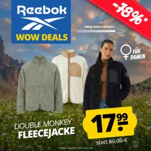 Thumbnail Reebok Damen Fleecejacke nur 22,94€ bei SportSpar – Warm &amp; Stylisch
