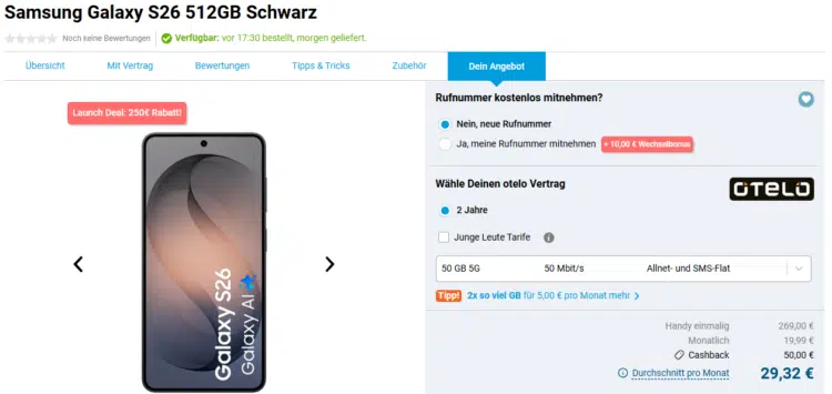 Samsung Galaxy S26 Handytarif