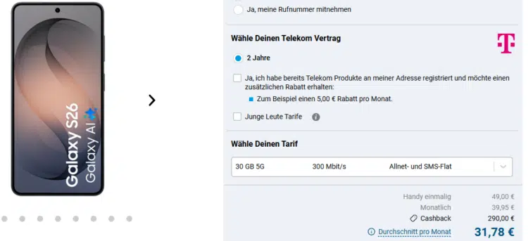 Samsung Galaxy S26 Handytarif