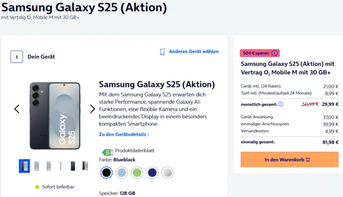 Samsung Galaxy S25 Handytarif