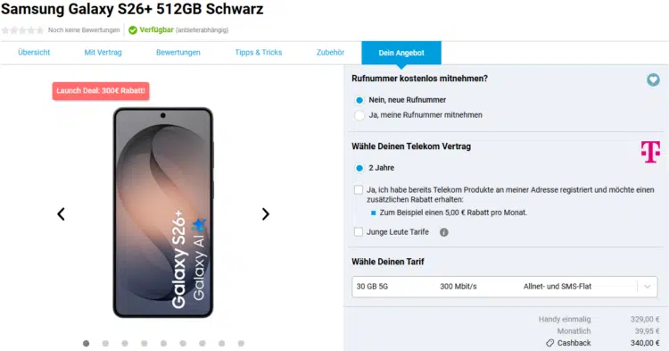 Samsung Galaxy S26+ Handytarif