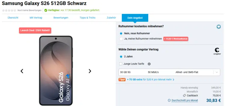 Samsung Galaxy S26 Handytarif