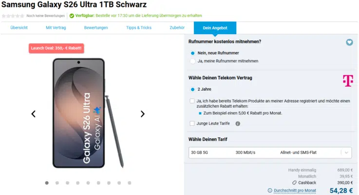 Samsung Galaxy S26 Ultra Handytarif
