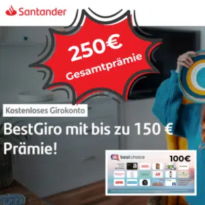 Thumbnail Kostenloses Girokonto mit 250€ Prämie: 150€ von Santander + 100€ vom Doc