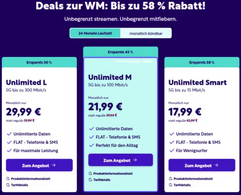 Unlimited Mobile Handytarife