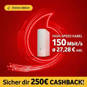 Thumbnail Vodafone Kabel-Internet: Bis zu 250€ Cashback &amp; ab 19,99€ mtl.