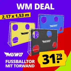 Thumbnail ⚽️ MUWO Fußballtor mit Torwand für 36,79€ (statt 45€)