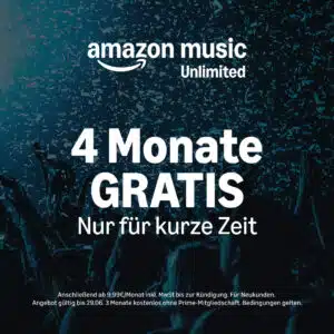 Thumbnail 4 Monate gratis: Amazon Music Unlimited 🎶 Songs ohne Werbung, Podcasts &amp; Hörbücher
