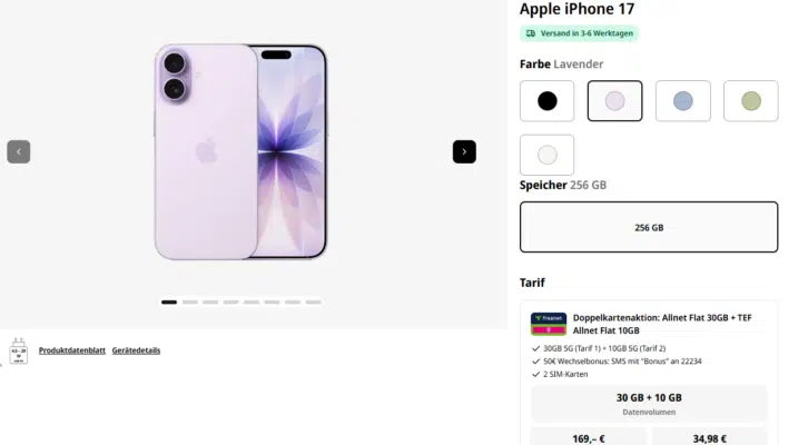 Apple iPhone 17 Handytarif