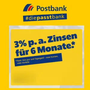 Thumbnail 🏦 Postbank Tagesgeld: 3% Zinsen + Girokonto sichern