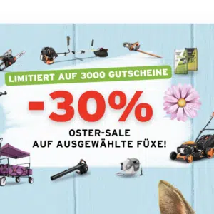 Thumbnail Fuxtec: 30% Rabatt im Ostersale auf ausgewählte Füxe