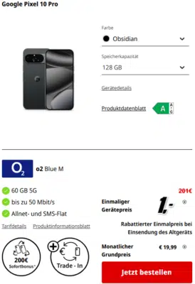 Google Pixel 10 Pro Handytarif