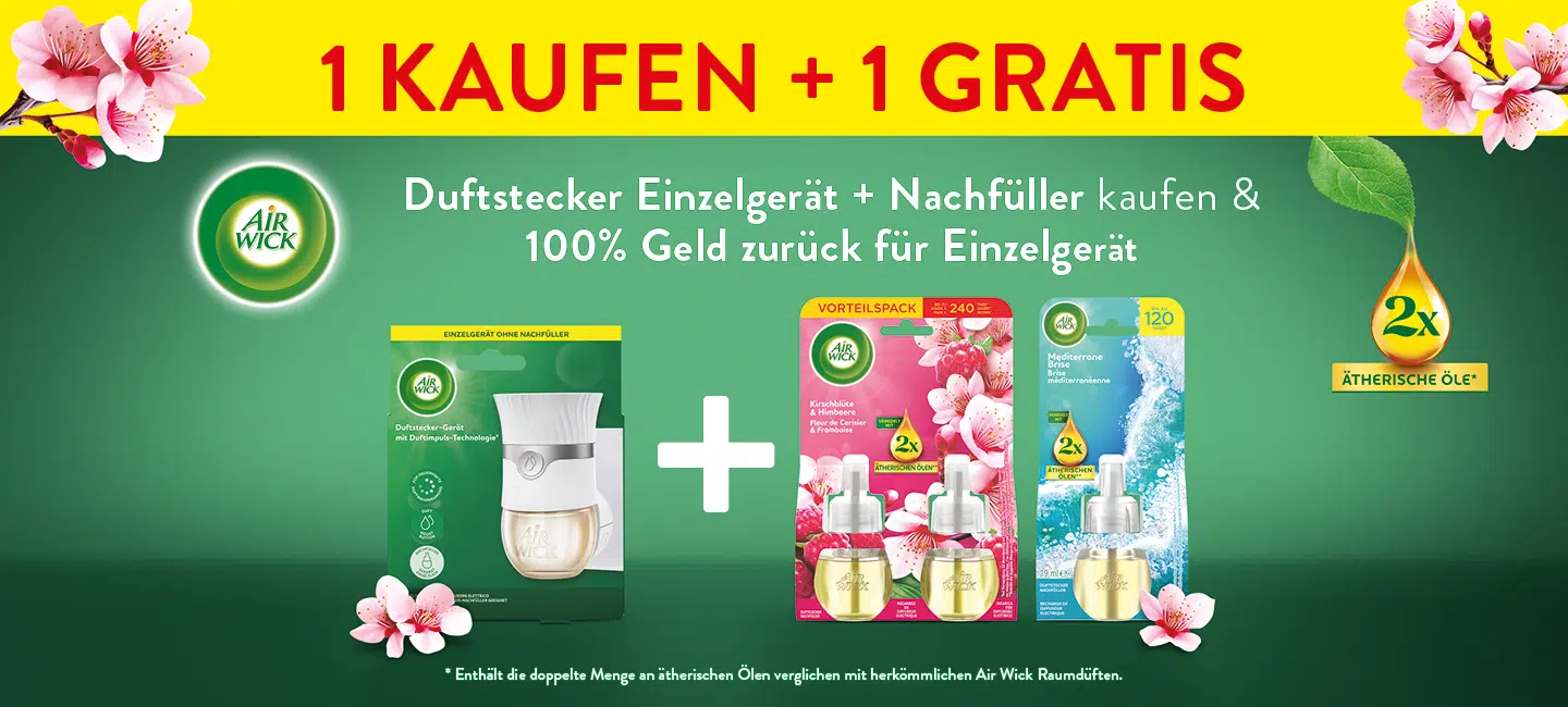 1 x Airwick Duftstecker Einzelgerät gratis bei Kauf von 1 x Gerät & 1 x Nachfüller