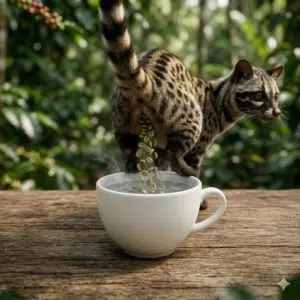 Thumbnail Herrlich duftende Kaffeebohnen frisch aus dem Katzen-Popöchen 😽 100g MYBALI COFFEE Kopi Luwak für 29,90€