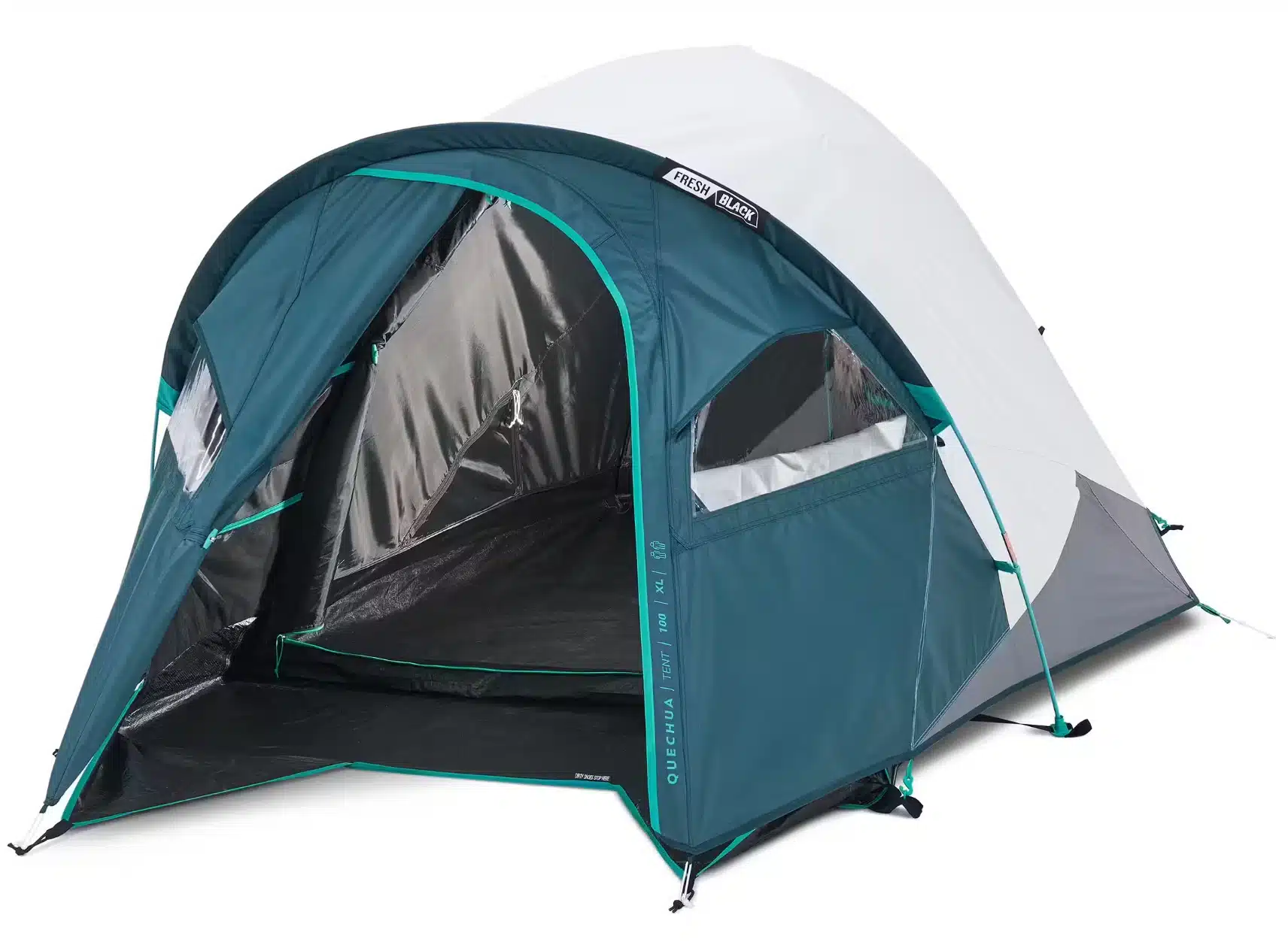 Quechua Zelt aufgebaut