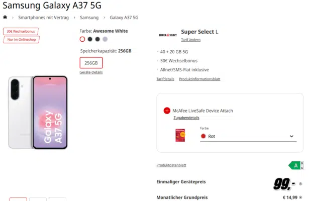 Samsung Galaxy A37 5G Handytarif