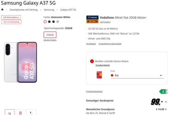 Samsung Galaxy A37 5G Handytarif