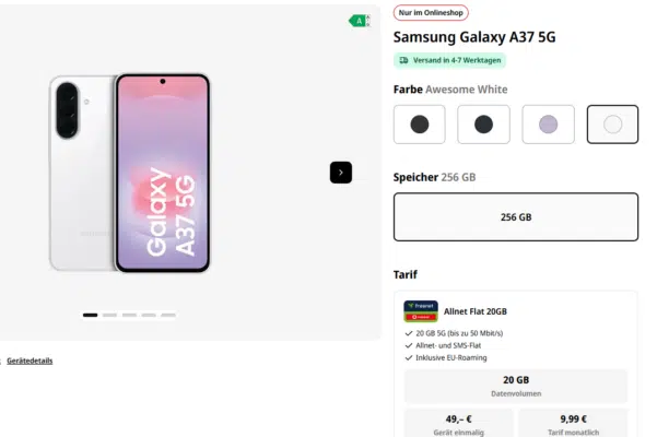 Samsung Galaxy A37 Handytarif