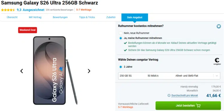 Samsung Galaxy S26 Ultra Handytarif