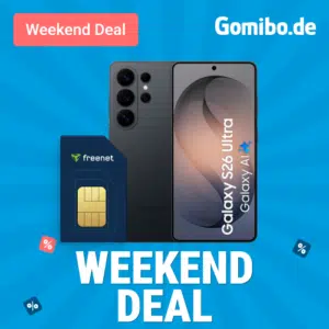 Thumbnail Eff. GRATIS + 132€ Ersparnis: Samsung Galaxy S26 Ultra (256GB) für 219€ + 50GB LTE/5G Allnet für 39,95€/Monat + 150€ Bonus + 150€ Wechselbonus + 0€ AG (Freenet Telekom Magenta Mobil M)