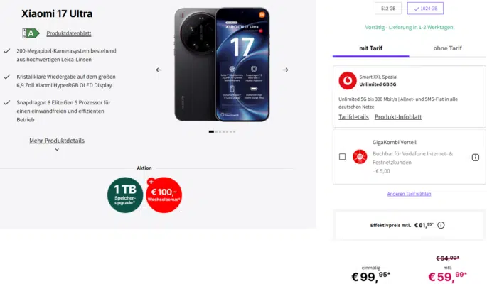 Xiaomi 17 Ultra Handytarif