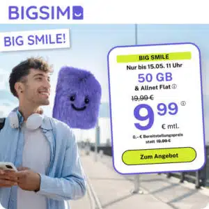 Thumbnail 🔥 50GB 5G für 9,99€ mtl. 📲 weitere Tarife zur Auswahl (BigSIM im 1&amp;1-Netz)