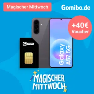 Thumbnail Samsung Galaxy A57 5G (128GB/256GB) für 1€ + 30GB Allnet Flat für 19€ + 40€ Wechselbonus + 40€ Gutschein (congstar Allnet Flat S Extra)