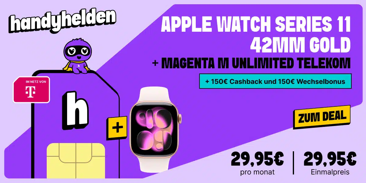 Handyhelden Tarif mit Apple Watch Series 11 und Telekom Unlimited Tarif