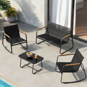 Thumbnail SONGMICS Gartenmöbel-Set Gartenbank und 2 Schaukelstühle mit Tisch für 83,99€ (statt 120€)