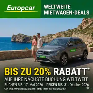 Thumbnail 🌍 Weltweiter Mietwagen-Sale bei Europcar: Bis zu 20% Rabatt für Sommer &amp; Herbst sichern!