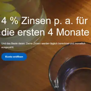 4% Zinsen p.a. für die ersten 4 Monate bei Chase Tagesgeld