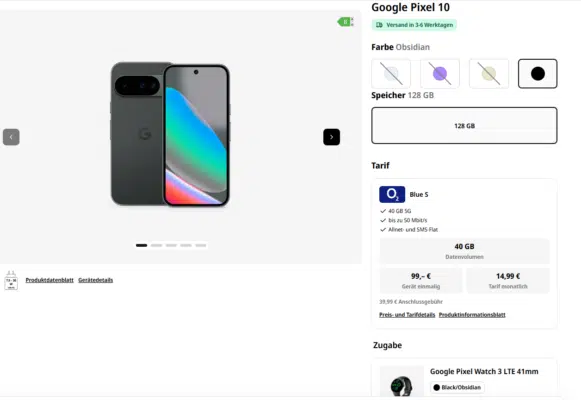 Google Pixel 10 Handytarif