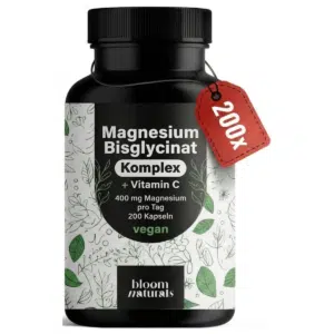 Thumbnail Bloom Naturals Magnesium Komplex mit 200 veganen Kapseln für 6,96€ statt 13€! 💪 Hochdosiert mit 400 mg Magnesium pro Tag!