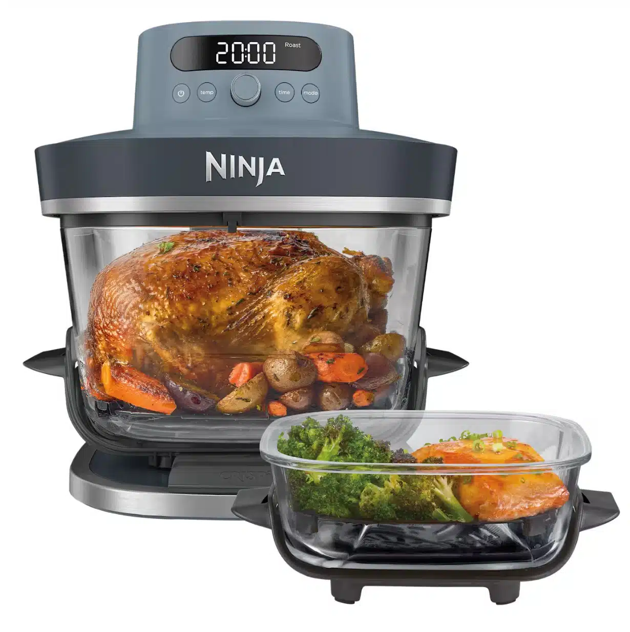 Ninja CRISPi PRO 7-in-1 Glas-Air-Fryer - gefüllt mit Hähnchen und Gemüse