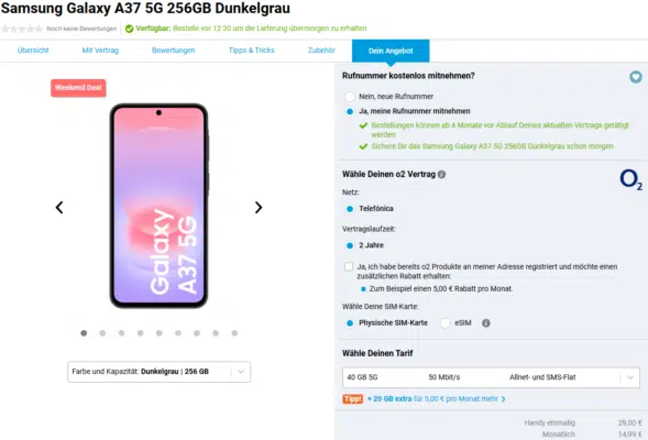 Samsung Galaxy A37 Handytarif