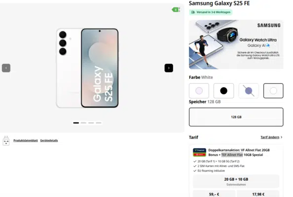 Samsung Galaxy S25 FE Handytarif