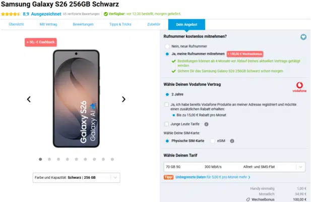 Samsung Galaxy S26 Handytarif