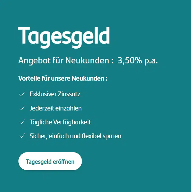 🏦 3,50% Zinsen für bis zu 6 Monate bei Suresse Direkt Bank Tagesgeld