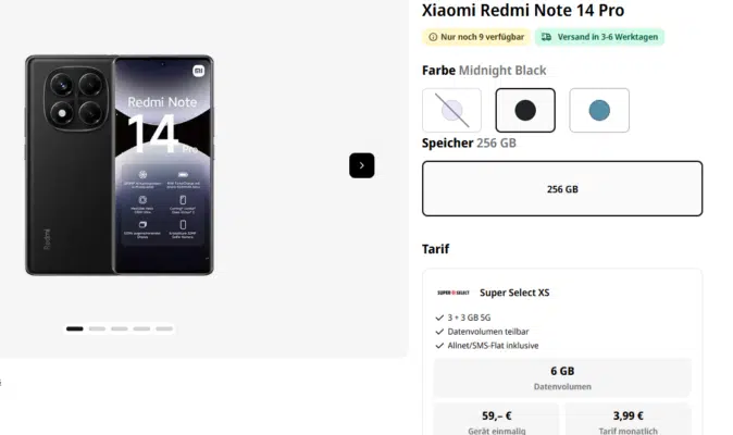 Xiaomi Redmi Note 14 Pro Handytarif