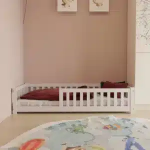 Thumbnail Juskys Naya 80x160 cm weiß Kinder Bodenbett für 67,99€ (statt 145€)