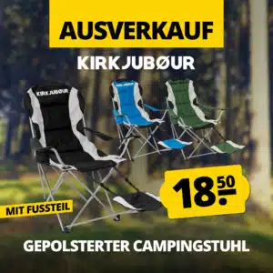 Thumbnail KIRKJUBØUR® "Asgard" gepolsterter Campingstuhl mit Fußteil für 18,50€ zzgl. Versand