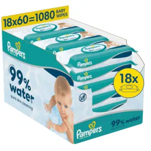 Thumbnail 💦 Pampers Feuchttücher 99 % water (18x60 St) - 1080 Tücher für 18,23€ (statt 35,78€)