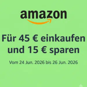 Amazon: 15€ Rabatt ab 45€ Bestellwert bei ausgewählten Artikeln