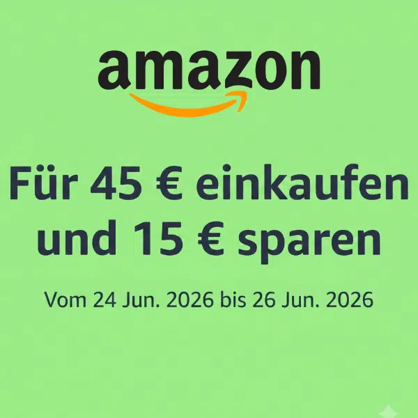Amazon: 15€ Rabatt ab 45€ Bestellwert bei ausgewählten Artikeln