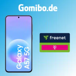 Thumbnail Samsung Galaxy A57 5G (128GB) für 1€ + 50GB LTE/5G Allnet für 24,99€/Monat + 150€ Wechselbonus + 0€ AG (Freenet Telekom Magenta Mobil M)