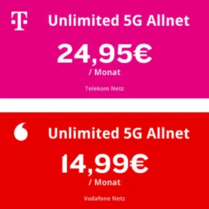 Thumbnail 💥 Unlimited Handytarife waren noch nie so gut ➡️ Ihr habt die Wahl! 🔴 Vodafone oder 🩷 Telekom