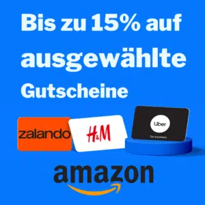 Thumbnail Amazon: 15% Rabatt auf Geschenkkarten beliebter Marken (Zalando, H&amp;M, Nike, Uber, RTL+, waipu.tv Perfect Plus etc.)