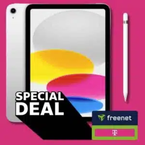 Thumbnail 🤩 Apple iPad 11 für 5€ + unendlich Telekom 5G für 27,95€ mtl. + 150€ Bonus + GRATIS Apple Pencil | 0€ AG! (freenet Telekom Magenta Mobil M)