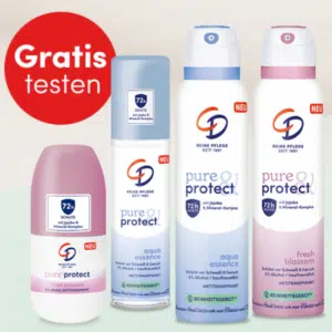 CD gratis testen Aktion: Nebeneinander im Bild mehrere CD Antitranspirants