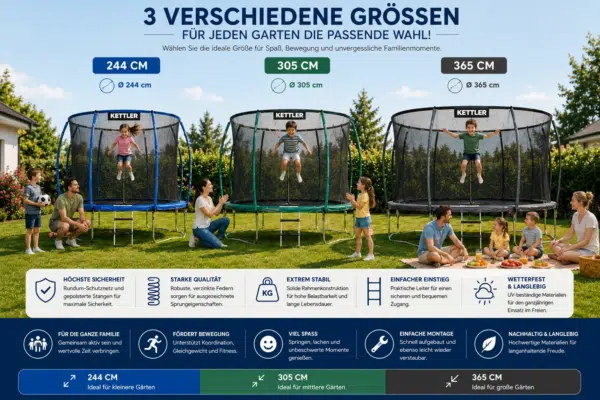 Kettler Gartentrampoline mit Netz